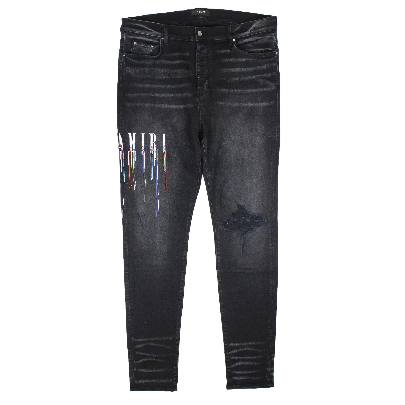 Relaxed-Fit Men's JeansAmiri Paint Drip Jeans Aged - Black