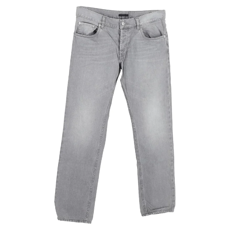 Men's Jeans in Different ColorsPrada Mid-Waist Straight-Leg Jeans in Grey Cotton Denim