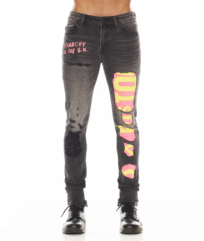 High-Quality Men's JeansPunk Super Skinny "Sex Pistols"