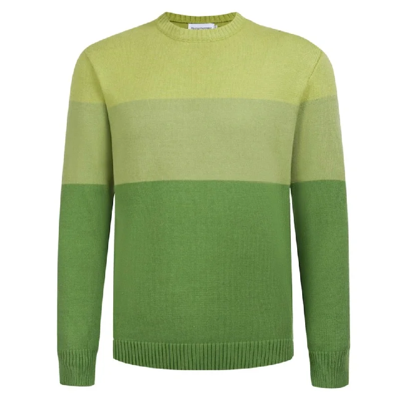 Men's Sweaters in Neutral ColorsMen's Green Gradient Sweater – Classic Knitwear for Effortless Style