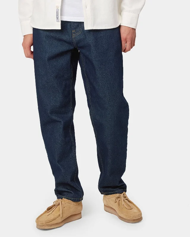 Men's Jeans for Office WearCarhartt WIP Newel Pant Relaxed Tapered Mens Jeans - Blue One Wash