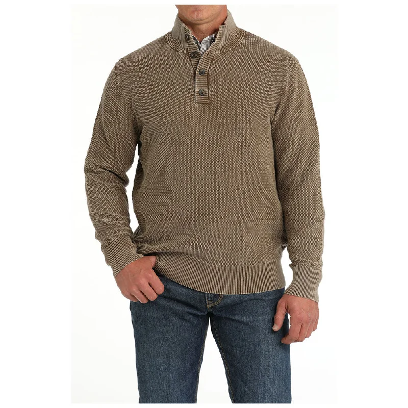 Lightweight Men's Cardigan SweatersMWK1916001 Cinch Men's Long Sleeve Pullover Sweater - Brown