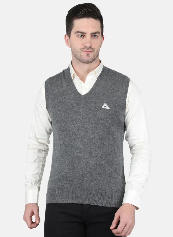 Men's Sweaters with Unique and Custom DesignsMen Grey Solid Sweater