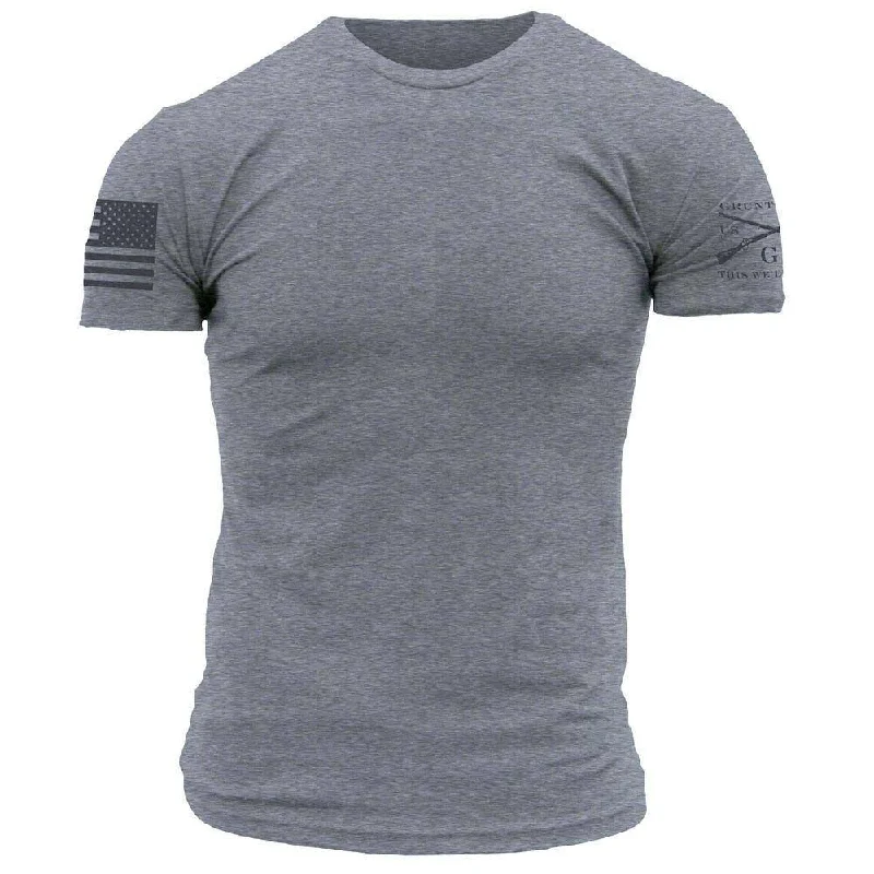 Men's Shirts with Logo EmbossmentsBasic Crew T-Shirt - Dark Heather Grey