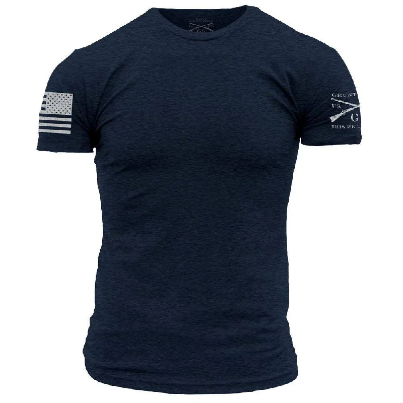 Men's Shirts with Striped PatternsBasic Crew T-Shirt - Midnight Navy