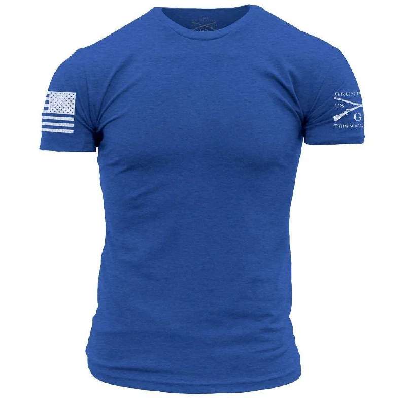 Striped Men's TopsBasic Crew T-Shirt - Royal