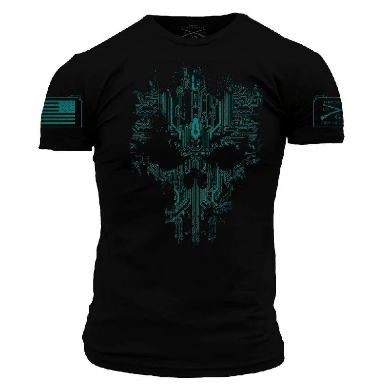 Men's Shirts with Adjustable HemlinesCircuit Skull T-Shirt - Black