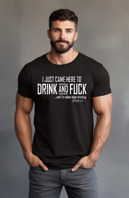 Men's Shirts with Adjustable CuffsDrink and Fuck T-Shirt