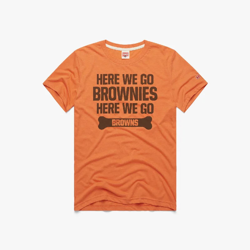 Men's Shirts with Embellished HemlinesHere We Go Brownies Here We Go