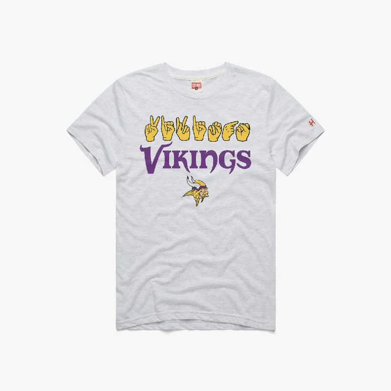 Casual Men's T-ShirtsLove Sign x Vikings ASL