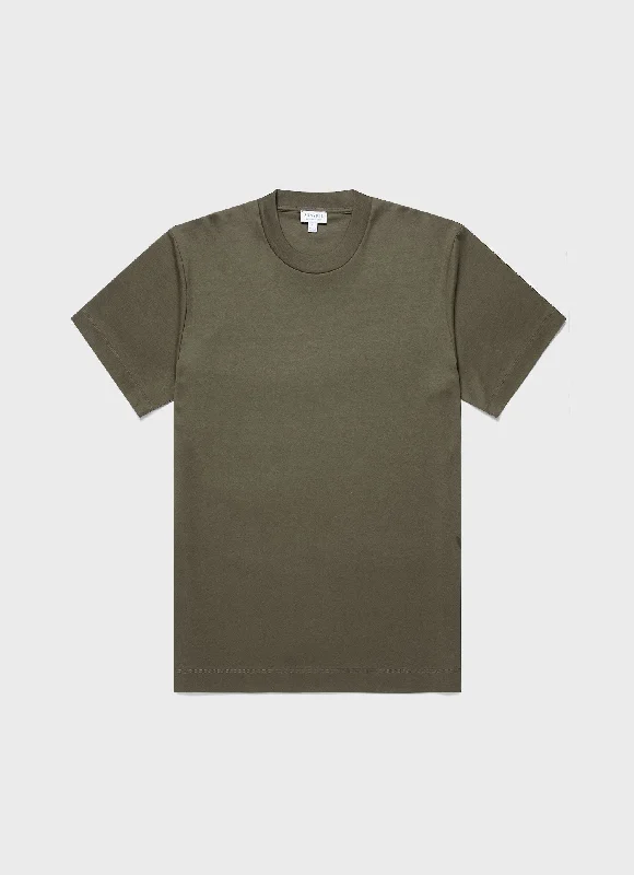 Men's Shirts with Surplice HemlinesMen's Relaxed Fit Heavyweight T-shirt in Khaki