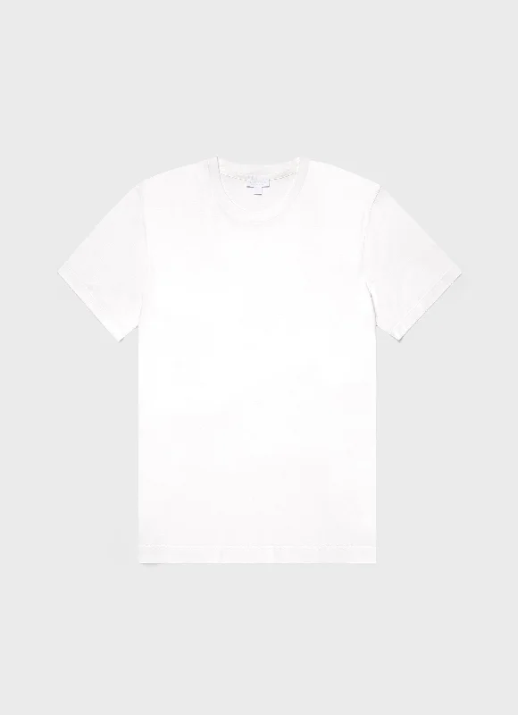 Men's Long-Sleeved ShirtsMen's Silk Cotton T-shirt in White