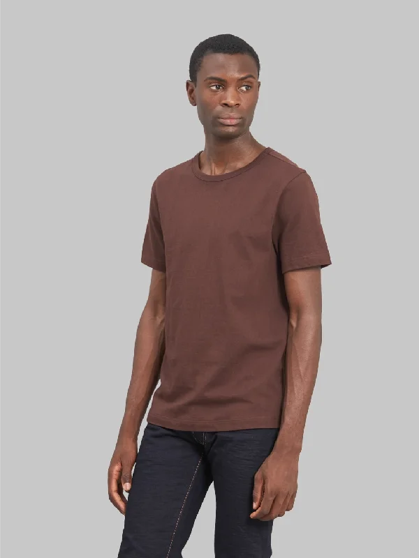 Men's Shirts with Raw-Edge HemlinesMerz b. Schwanen 1950s 5.5oz Loopwheeled Classic Fit T-Shirt Coffee