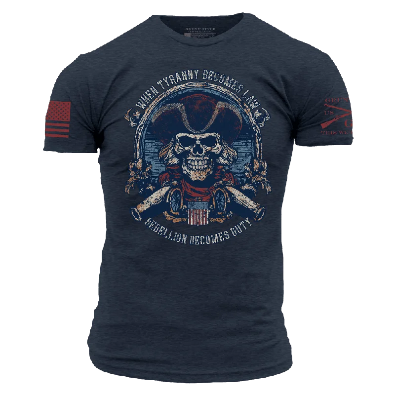 Comfortable Men's Polo ShirtsRebellion Becomes Duty T-Shirt - Midnight Navy