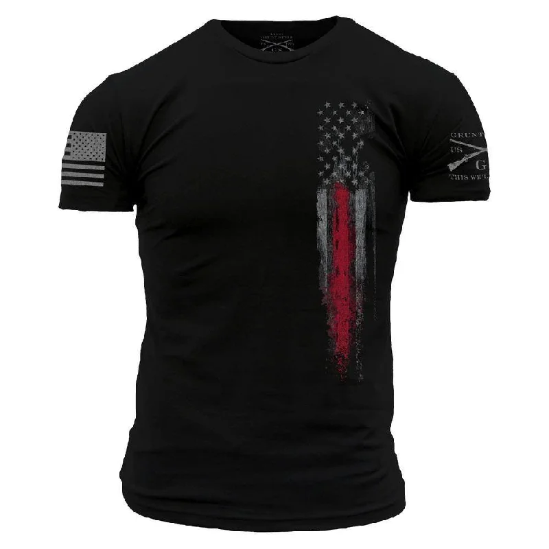 Men's Shirts for HuntingRed Line Flag T-Shirt - Black