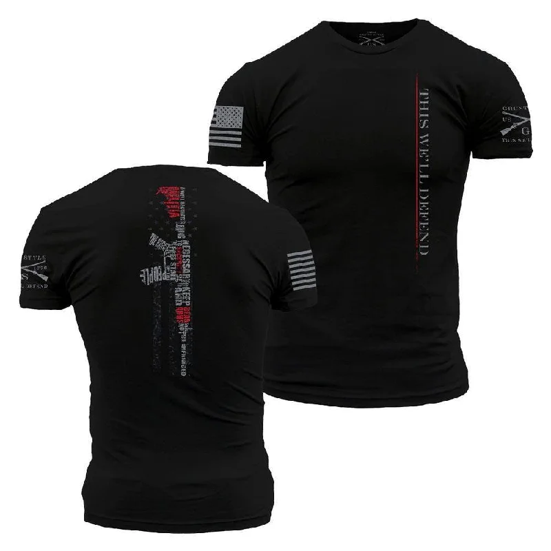 Men's Shirts with Patchwork SleevesSecond Amendment 2.0 T-Shirt - Black