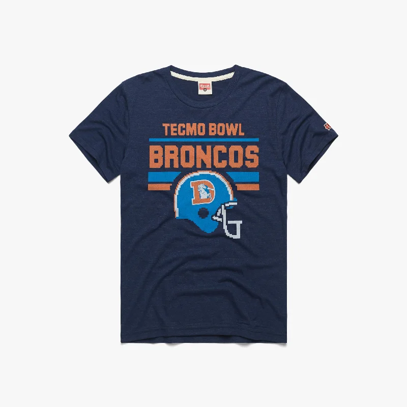 Men's Shirts with Double-Breasted DesignsTecmo Bowl Denver Broncos