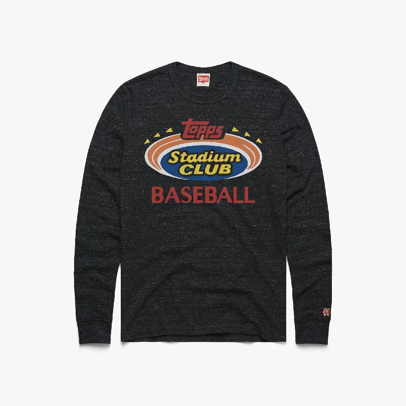 Men's Shirts with Embroidered DesignsTopps Stadium Club Baseball Long Sleeve Tee