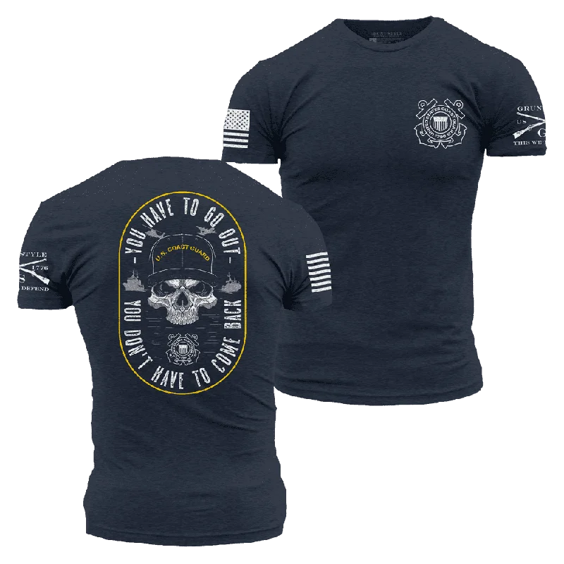 Men's Shirts with Geometric PatternsUSCG - Guardians Of The Waves T-Shirt - Midnight Navy