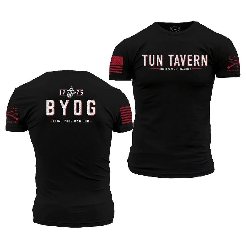 Men's Shirts for Outdoor ActivitiesUSMC - Tun Tavern - B.Y.O.G. T-Shirt - Black