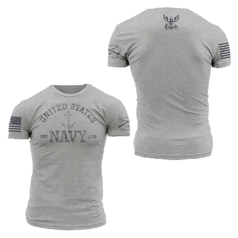 Men's Shirts with Striped PatternsUSN - Est. 1775 2.0 T-Shirt - Athletic Heather