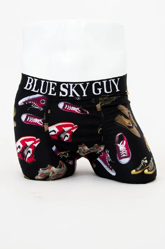 Men's Patterned Pants with Camouflage PrintsMiddle Man, Black Sneaker