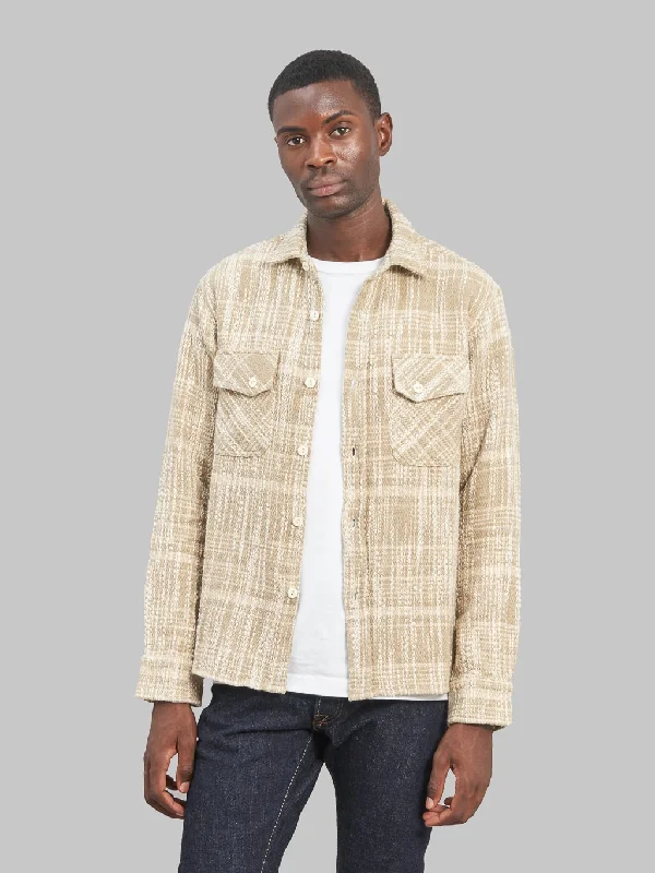 Men's Solid-Color Button-Down Shirts for Versatility3sixteen Crosscut Flannel Alabaster Jacquard