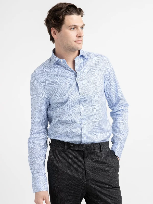 Men's Relaxed-Fit Shirts for Casual ComfortBlue Patterned Twill Shirt