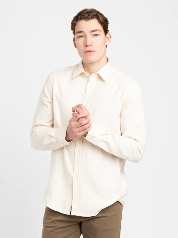 Men's Tennis Shirts for Court ComfortCream Herringbone Flannel Shirt