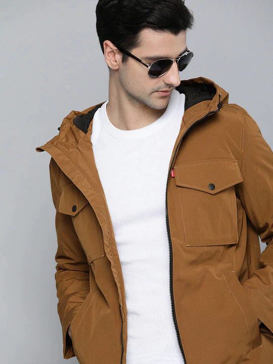 Men's Coats for AutumnMen's Solid Hooded Jacket