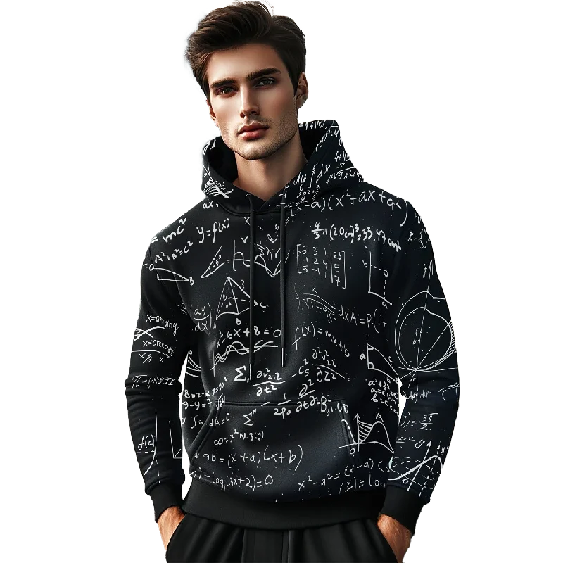 Men's Hoodies with Contrast StitchingMath Hoodie