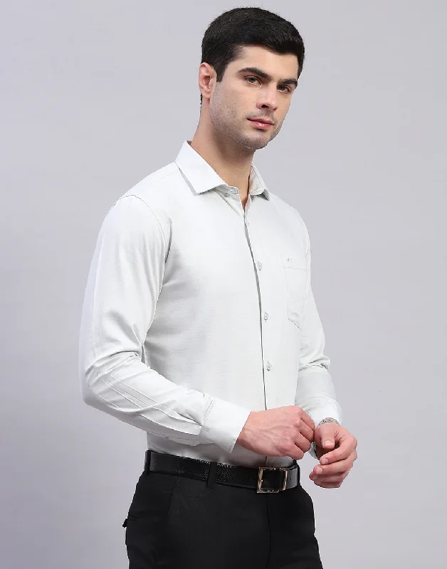 Men's Tailored Shirts for a Sharp AppearanceMen Sea Green Solid Collar Full Sleeve Shirt