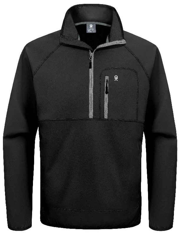 Men's Coats Made in ItalyMen's Half Zipper Pullover, Windproof Softshell Bike Jacket