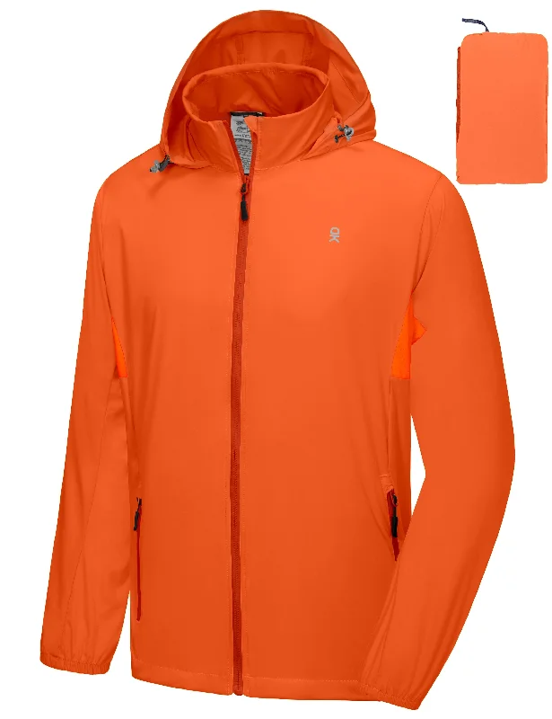 Men's Coats with VentilationMen's UPF 50+ Lightweight Packable Running Jacket