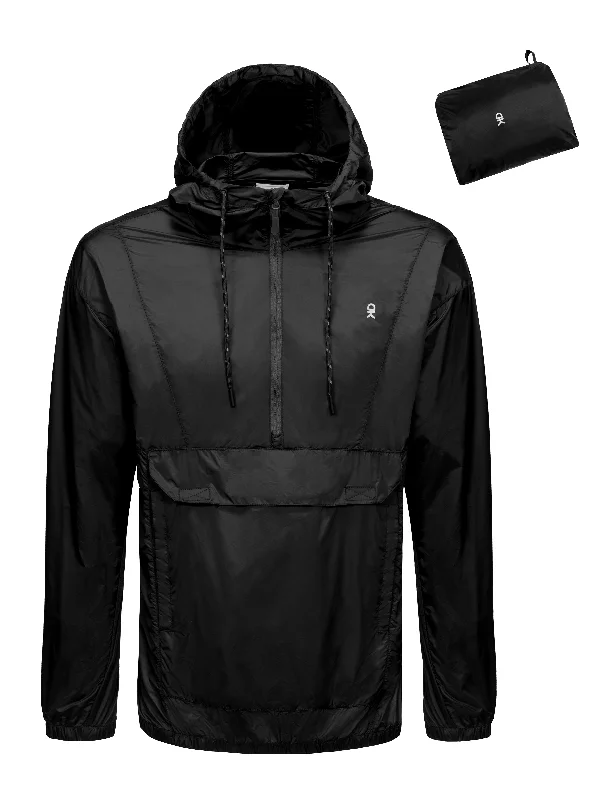 Men's Coats for Every BudgetMen's Water-Repellent Windbreaker Packable, Quick-Dry Jacket Half Zip Pullover