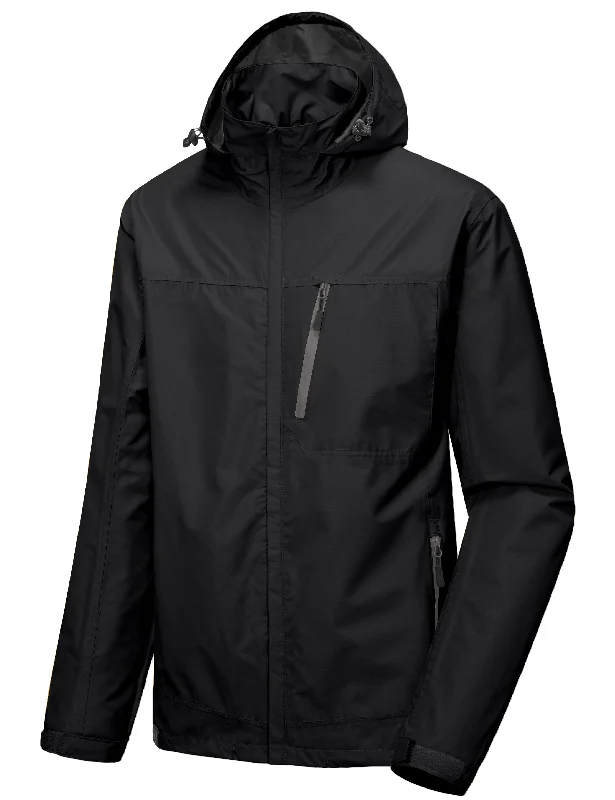 Men's Coats Made in the USAMen's Waterproof Hooded Hiking Travel Rain Shell Jacket