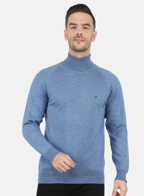 Men's Hoodies with DrawstringsMen Blue Solid Pullover