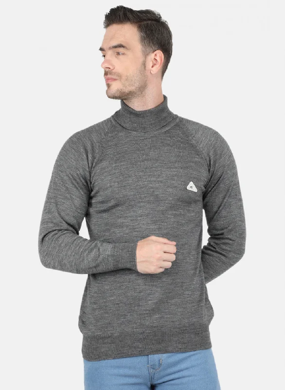 Elevated Men's Lounge HoodiesMen Dark Grey Solid Pullover