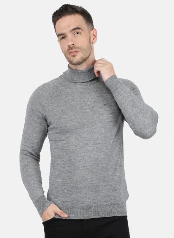 Men's Hoodies for Skinny MenMen Grey Solid Pullover