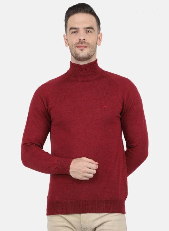 Men's Hoodies with Hidden PocketsMen Maroon Solid Pullover