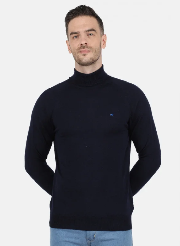 Men's Hoodies for Every BudgetMen NAvy Blue Solid Pullover