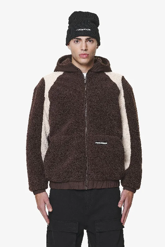 Men's Hoodies with Hidden ZippersPolaris Teddy Jacket Oak Brown