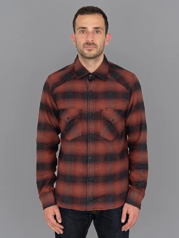 Men's Polo Shirts for Sports and Casual WearRogue Territory Western Shirt Brick Red Brushed Plaid