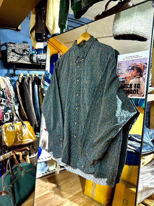 Men's Patterned Casual Shirts for Relaxed StylingSh613 Vintage Totem Shirt Long Sleeve