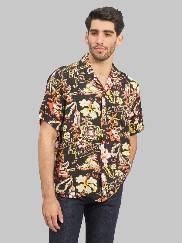 Men's Hunting Shirts for Camouflage and ComfortSun Surf State Of Hawaii Hawaiian Shirt Black