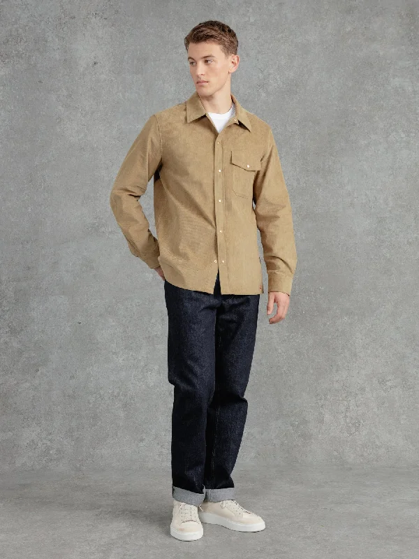 Men's Weekend Shirts for Leisurely OutingsThe Cord Saint Studded Shirt - Natural