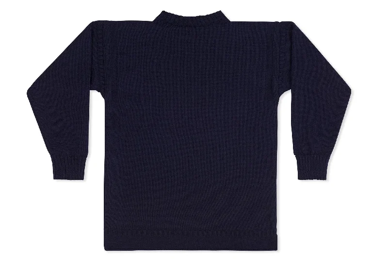 Men's Hoodies with EmbroideryTraditional Guernsey Jumper In Navy