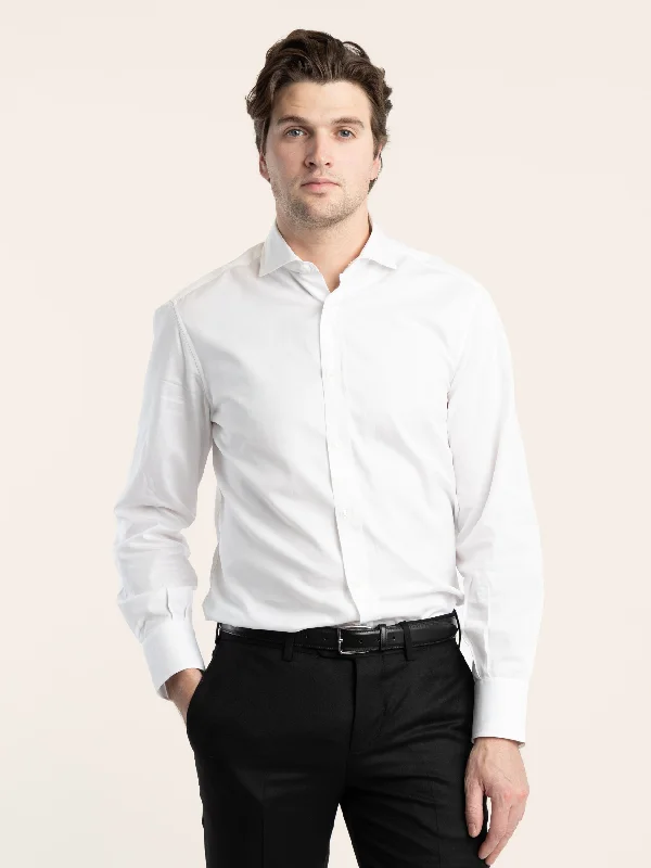 Men's Patterned Dress Shirts for a Unique TwistWhite Twill Dress Shirt