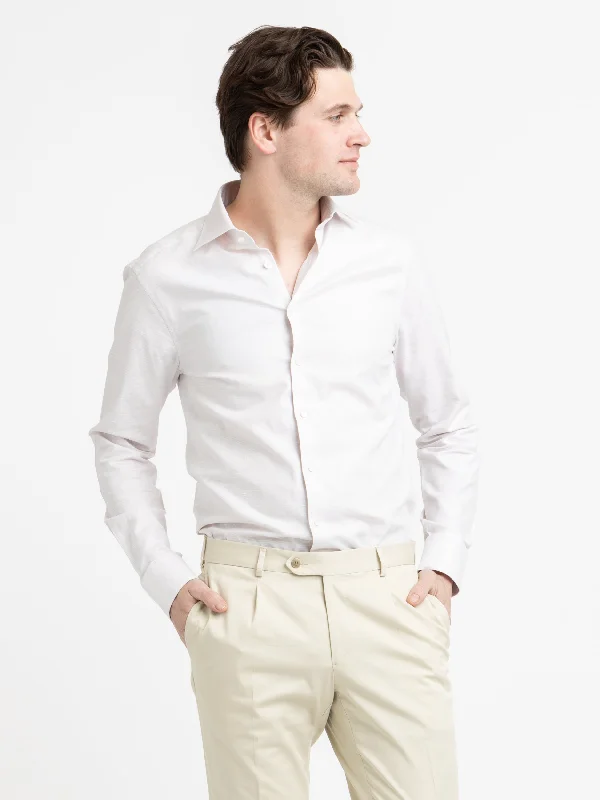 Men's Short-Sleeve Shirts for Warm WeatherWhite Twill Stretch Shirt