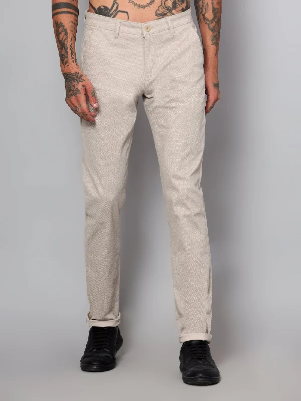 Men's Pants with Flat-Front DesignsMen's Casual Flat front Beige  Trousers